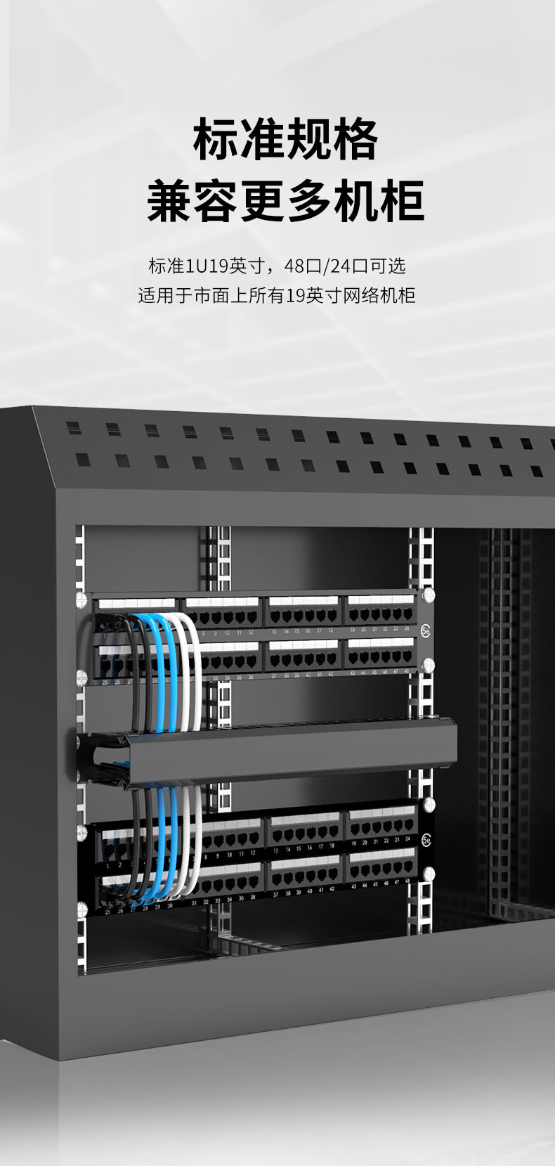 网络机柜安装及理线架图片