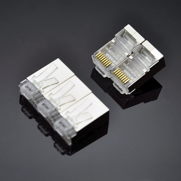 Cat6 六类1.1mm 屏蔽(STP) RJ45直通式网线水晶头(100个/盒)